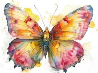 Beautiful butterfly, illustrations on a white background
