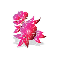 Rose Flower Icon In Flat Design