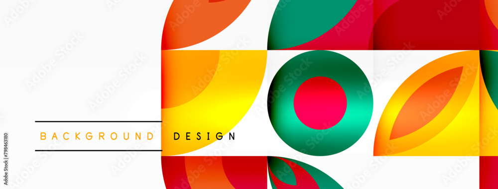 Aufkleber A vibrant design featuring facial expressions, rectangles, circles, and patterns in a colorful background with tints and shades, perfect for a logo or graphic art project