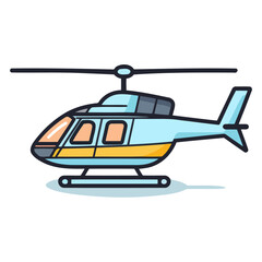Vector icon representing a helicopter, suitable for aviation related designs.