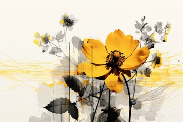 Yellow flower sunflower graphics pattern.