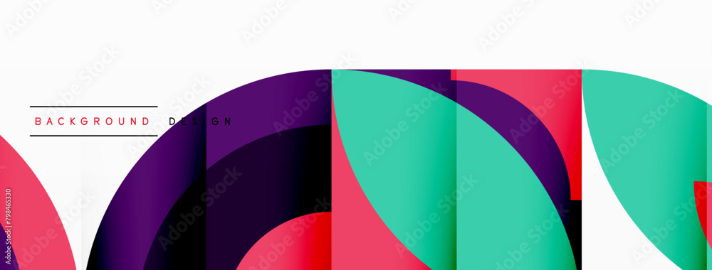Poster a colorful geometric pattern with circles on a white background High quality