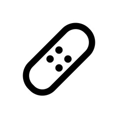 Bandage icon in black, outline style and transparent background