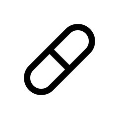 Medicine icon in black, outline style and transparent background