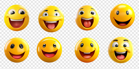 Elegant happy emoticon png collection