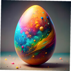easter egg splash of colors generative ai