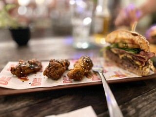 Raw Patty Hamburger Chicken Wings
