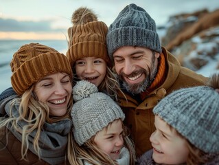 Obraz premium Happy Family Travel Group Photo