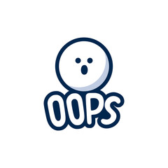 simple ooppss emoji text sticker t shirt vector illustration template design