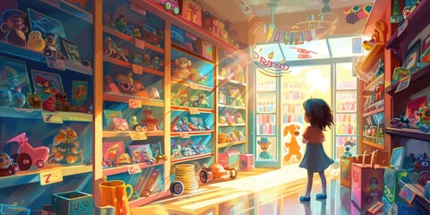 Obraz premium Illustration of a children's toy store.
