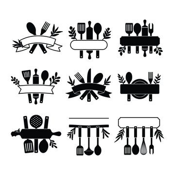 Kitchen split monogram vector