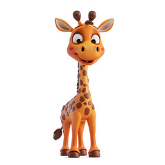 Cute Giraffe wild cartoon character. Giraffe animal cartoon illustration.