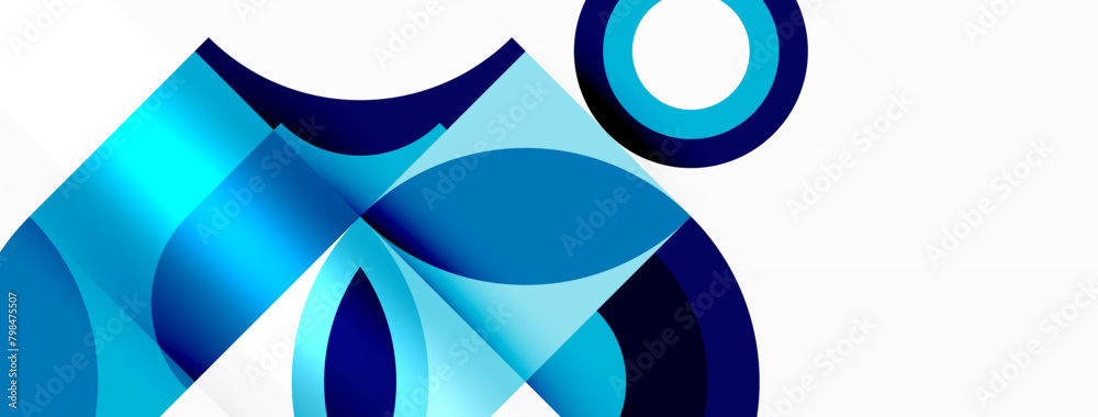 Aufkleber An electric blue circle with a white circle in the center, creating a symmetrical pattern on a white background. A modern and artistic graphic illustration with azure and aqua tones