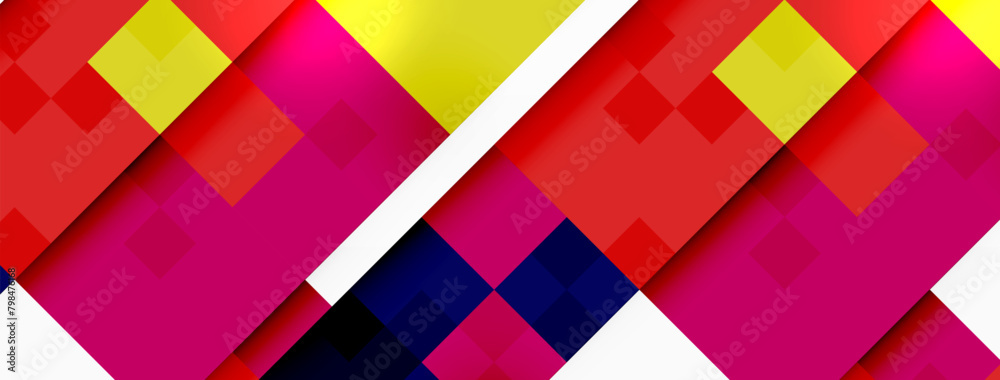 Poster a colorful background with red yellow and blue squares High quality