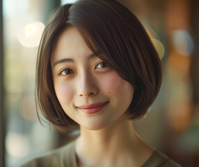 Fototapeta premium Beautiful Japanese women, Short hair