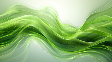 Abstract green wave background with bright light, curves, and natural flow, suitable for wallpaper or business design 