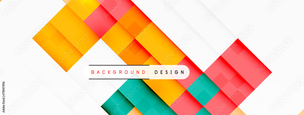 Aufkleber a colorful background with geometric shapes and the words background design high quality
