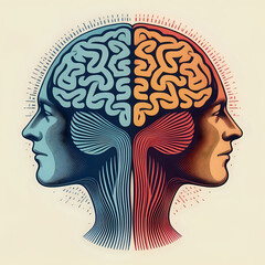 Obraz premium human brain anatomy, human head with brain, human head with brain