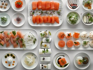 Traditional Swedish food arranged in a minimalist and elegant style.
