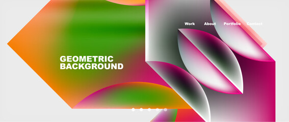 Colorful gradients with abstract geometric shapes. Vector Illustration For Wallpaper, Banner, Background, Card, Book Illustration, landing page