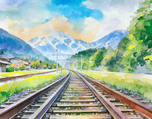 railroad track illustration