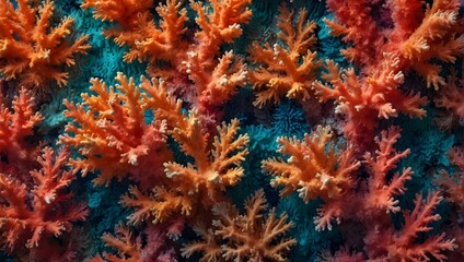 Fototapeta na wymiar A vibrant coral textured background mimicking the roughness of coral reefs ai_generated