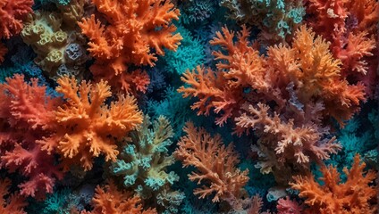 Naklejka na ściany i meble A vibrant coral textured background mimicking the roughness of coral reefs ai_generated