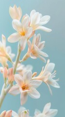 Fototapeta premium Beauty white tuberose blossom flower copy space decoration nature background