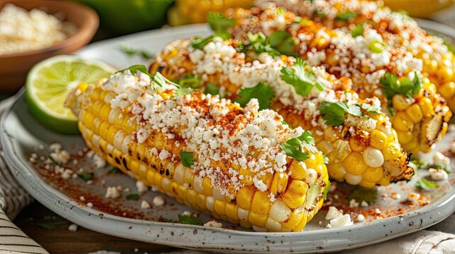 Delight in the flavors of Mexican street corn where elote meets cotija cheese fresh cilantro and a hint of chili