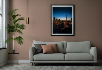 canvas gallery background interior posters frames mock