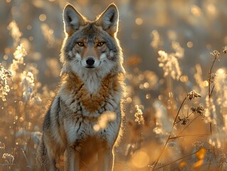 Fototapeta premium Nature's Majesty: Coyote in the Wild