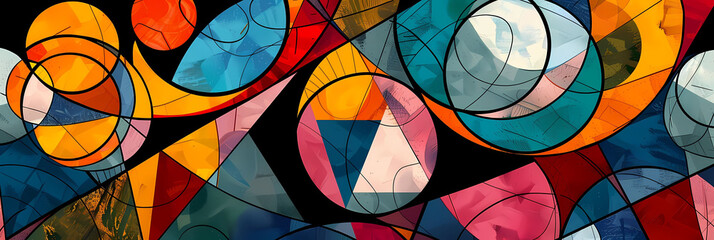 geometric patterned digital art commission service featuring a colorful array of geometric shapes a