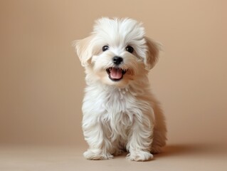A small dog with a white background