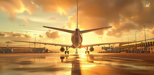 Elevated Departure: Super-Realistic Aviation Photography Capturing the Thrill of Takeoff with...