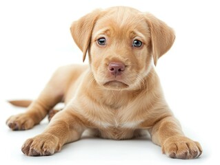 A small dog with a white background