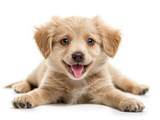 A small dog with a white background