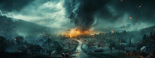 Tornado Devastation in Rural Area: AI Disaster Response System Captures the Chaos