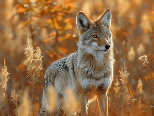 Obraz premium Captivating Coyote Portrait in the Wild