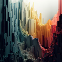 Obraz premium Abstract Colorful 3D Cityscape Illustration