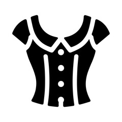 "Women Blouse Icon" - A Fashion-Forward Icon Depicting A Women's Blouse In Vector Form, Perfect For Representing Dress And Clothes In Stylish Pictograms.