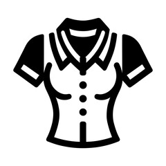 "Women Blouse Icon" - An Icon That Elegantly Combines The Essence Of Women's Fashion With A Vector Of A Blouse, Serving As A Universal Pictogram For Clothing And Dress.