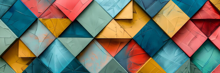 geometric patterned social media marketing campaign featuring a colorful wall as the centerpiece