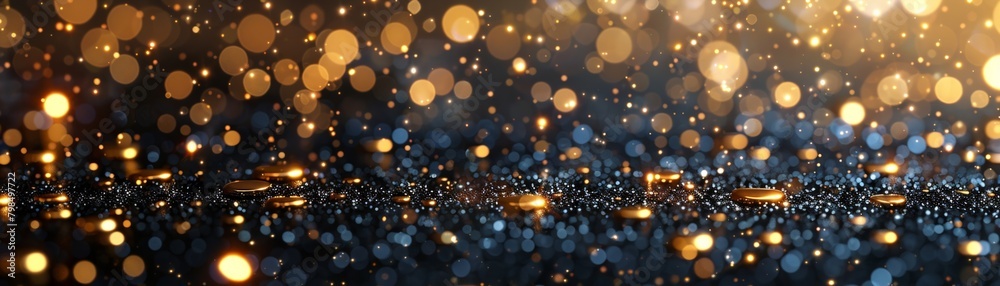 Fototapete wishing you a joyous start to the new year with the golden number 2023 on a sparkling black card