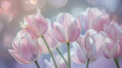 Delicate Tulips in Soft Pastel Shades