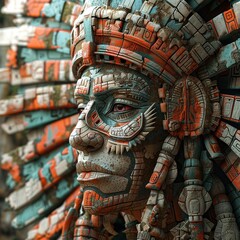Obraz premium Craft an imaginative portrayal of the Aztec civilization merging elements of the supernatural with historical facts.