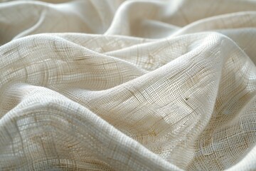 Delicate woven white linen textile texture. - 798501920