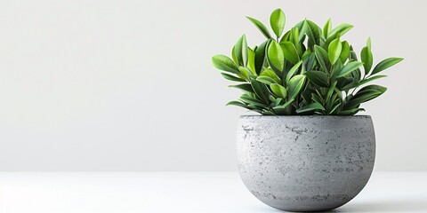 Potted greenery in a stone planter, with a transparent option.