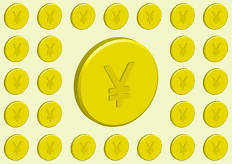 japanese yen coin currency symbol pattern background design