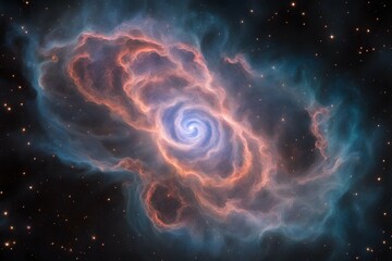 A colorful swirl of gas and dust in space