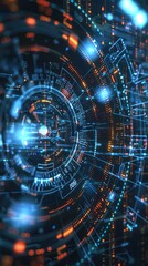 Obraz premium High tech digital barrier visualized as a firewall encircling sensitive data, providing ultimate cybersecurity